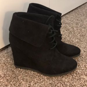 Mossimo Supply Co. Black Lace Up Heel Boots